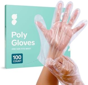 Comfy Package [100 Count Disposable Poly Plastic Gloves for Cooking, Food Prep and Food Service | Latex & Powder Free - One Size Fits Most