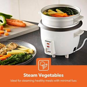 Geepas 0.6L Rice Cooker – Compact Electric Rice Steamer