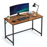 VASAGLE Computer Desk, Small Office Desk and Workstation, Work Desk for Home Office, Study, Bedroom, 60 x 120 x 76 cm, Industrial Style, Metal Frame, Rustic Brown and Black LWD039B01