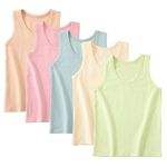 Yintry 5 Pack Girls Cami Vests Soft Sleeveless Kids Undershirts Plain Tank Tops for Toddler Racerback Ballet Dancewear