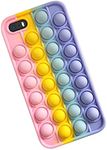 SDTEK Rainbow Pop Case Compatible with iPhone SE (2016-2019) 5 5s, Bubble Fidget Multicolour Soft Silicone Cover