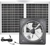 Solar Attic Fan Kit, 2pcs 20W Solar Panels + a 25W DC Fan, Plug and Play, for Attic, Roof Vent, Green House or Chicken Coop