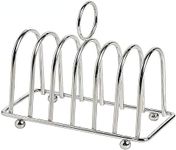 6 Slice Toast Bread Holder,Stainless Steel Bread Rack,Toast Rack English Style with Ball Feet and Loop Carry Handle for Buffet Breakfast Lunch Dinner and Toast