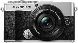 Olympus PEN E-P7 Camera Kit, 20 MP Sensor, 5-axis image stabilisation, tilt HD LCD, 4K, Wi-Fi, color and monochrome profile control, silver incl. M.Zuiko Digital ED 14-42mm EZ black