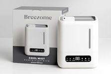 BREEZOME Smart Ultrasonic Humidifier and Aroma Difuser, 4L Cool Mist Top Filling Humidifiers for Home & Bedroom, 360° Nozzle Auto Shut-Off with Timer,LED Display, Remote Control (White, 4 Liter Smart)