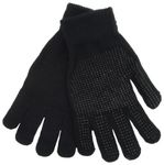 Black Warm Magic Gloves with Palm Grip by RJM GL313