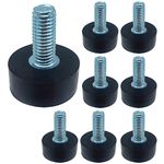 8pcs Adjustable Rubber Furniture Levelers Screw in Threaded Furniture Legs Leveling Feet -Adjustable Furniture Feet M8 –Iron Chair Leg Levelers -Floor Protector Heavy Duty Leveling Feet Glides Black