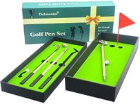 Debuosim Stocking Stuffers for Men Adults, Golf Gifts for Men Dad Adults Husband Him Boyfriend Golfers, Golf Pens with Mini Putting Green, 3 Golf Clubs Pens with Balls and Flag