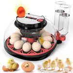 Incubators for Hatching Eggs,12 Egg Incubator with Automatic Egg Turning and Humidity Control,Egg Candler,Air Vent,360° Viewing for Chicken,Quail Eggs,Ideal for Farm,Classroom,Home Use