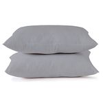 Rayyan Linen Silver Grey Pair of Pillowcases 100% Egyptian Cotton 200 Thread Counts, Pillow Cases 2 Pack 50 X 75 CM