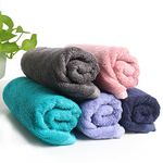 HEELIUM Bamboo Hand Towel | Ultra Absorbent & Anti-Bacterial | 3X Softer Than Cotton Towels | 65 X 40 cm - 600 GSM | Pack of 5 - Iris, Peach, Blue, Grey, Teal