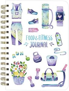 Food and Fitness Journal Meal Journal Diary Workout Wellness Log Notebook Planner Weight Loss Diet Meal Exercise Training Health Tracker 6.1" x 8.5" Hard Cover