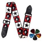 IMAGINEA Guitar Strap | Electric Guitar Straps with Leather Ends Adjustable Guitar Belt for Electric, Bass & Acoustic Guitars with 5 Picks