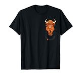 Pocket Cute Scottish Highland Cow - T-Shirt