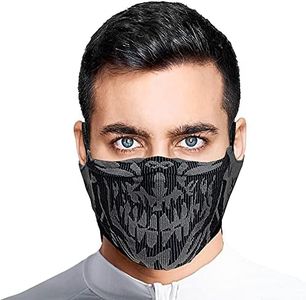 Naroo X5s - 2-in-1 Reversible Face Cover Sport Mask with Breathable Holes and Ear Loops for Cycling UV Wind Dust Protection (Skull)