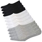 Jormatt 6 Pairs No Show loafer Socks Mens Cotton Sports Trainer Socks Women With Non Slip Grips, Shoe Size 9-13