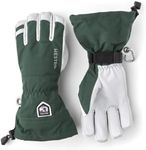 Hestra Army Leather Heli Ski Glove - Classic 5-Finger Snow Glove for Skiing, Snowboarding and Mountaineering, Bottle Green, 10