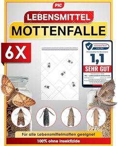 PIC Lebensmittelmotten Falle – 6X Pheromonfallen Motten mit hoher Lockwirkung | Effektive Mottenfalle zur Befallsermittlung - Mottenpapier geruchlos