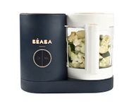 BEABA Babycook Neo, 4 in 1 Glass Baby Food Maker, Baby Food Processor, Baby Food Blender, Steams and Blends, Easy Clean Reservoir, 5.5 Cup Capacity, Midnight