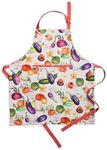 Maison d' Hermine Ratatouille 100% Cotton 1 Piece Kitchen Apron with an Adjustable Neck & Invisible Center Pocket with Long Ties for Women Men Chef Spring/Summer (27.50"x31.50")