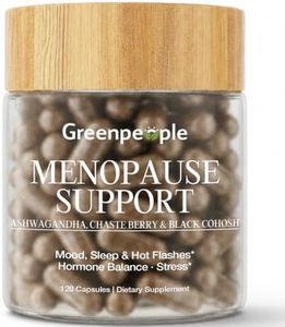 GREENPEOPLE Menopause Supplement for Women - Hormone Balance for Women Night Sweats,Hot Flashes,Mood Swings,Black Cohosh/Ashwagandha/Turmeric/Probiotic Compound - 120 Capsule Vegan Gluten-Free