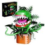 Millionspring Audrey II Piranha Plant Flower Building Kit Toys, Little Shop of Horrors Cannibal with Openable Mouth Collectible Gift for Tv Fan Friend Birthday Christmas (471pcs)