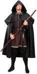 JPXH Halloween Costume Hooded Cape Renaissance Witch Cloak with Hood Medieval Hobbit, Jewel Blue Cape, One Size