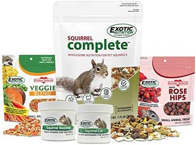 Squirrel Food Starter Package - Includes Nutritionally Complete Diet, Natural Treats & Healthy Vitamin Supplements - for Grey Squirrels, Ground Squirrel, Chipmunks, Flying Squirrels