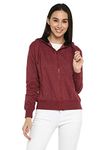 Alan Jones Clothing Women'S Cotton Hooded Regular Fit Sweatshirt (Wm17-Ss01-Purple-L_Purple_Large)