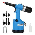Heavy duty Air Hydraulic Rivet Nut Tool, Pneumatic Riveter Automatic Rivet Nut Gun Tool Setting Kit Come with 7 Size Metric Nose-Piece Assembly (M3 to M12)