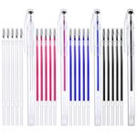 Bewudy Heat Erasable Fabric Marking Pens, 4 Colors Heat Erasable Pens with 20 Refills, Fabric Pens for Quilting Sewing, Dressmaking, Fabrics, Tailors Sewing Fabrics, Tailor's Chalk Pencils Chalks Pen