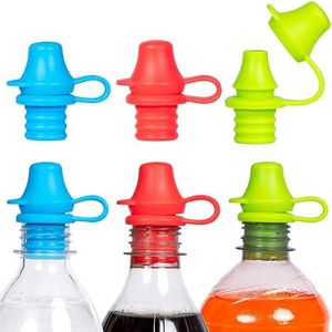 KiddiKap- No Spill Silicone Bottle Top Spout 3 Pack Bundle (Red, Blue, Green) BPA Free
