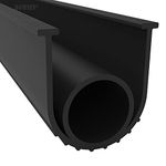 BOWSEN Garage Door Bottom Seals Weatherproof Weatherstrip Threshold Buffering Sealing High Performance EPDM Rubber Weather Resistance Gasket Black 1/4 Inch T-End,16ft Long