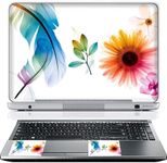 Meffort Inc 17 17.3 Inch Laptop Notebook Skin Sticker Cover Art Decal (Included 2 Wrist pad) - Flower Leave Design