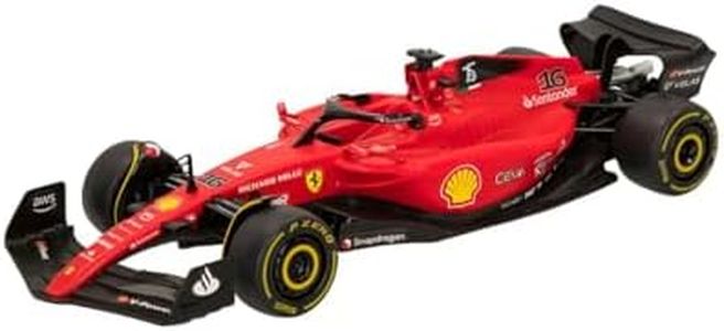 ColorBaby Rastar - Coche teledirigido Ferrari F1-75, Licencia Oficial, Fórmula 1, Escala 1:18, Coches teledirigidos, Vehículo radiocontrol, Control Remoto, 2.4 GH.z, Sainz + Leclerc, RC (41277)