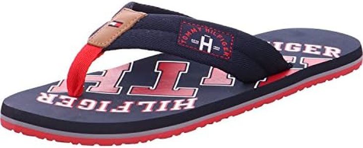 Tommy Hilfiger Essential Beach Sandal Mens Beach Sandals in Navy Red - 12 US