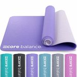 Core Balance Yoga Mat, TPE Gymnastics Mat, Training Mat, Non-Slip Pilates Mat, Yoga Fitness Mat for Fitness, Pilates and Gymnastics with Carry Strap, 183cm x 65cm x 0.6cm (Lilac Blush)