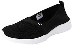 PUMA Women's Adelina Sneaker, Medium, Puma Black Puma Silver, 6.5 US