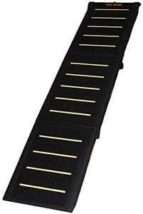 Pet Gear TL9371RF Tri-Fold Ramp, Supports up to 200lbs, 71 in. Long, Patented Compact Easy-Fold Design, Two Models to Choose from, Safety Tether Included, Black/Yellow (Reflective)