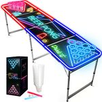 Beer Pong Official Spotlight Kit | Neon Lights | Lighted B-Pong Table + 22 American Cups + 24 Sticks + 2 Fluo Balls | Complete Kit | Premium Quality | OriginalCup®