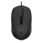 HP 150 Mouse (Wired Mouse, up to 1600 DPI, Right Handed Mouse, Left-Handed Mouse) Black