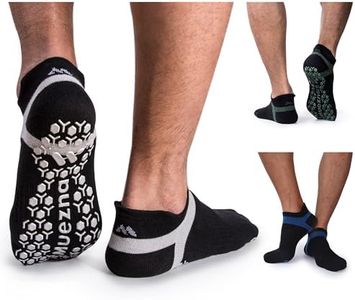 Muezna Men's Non Slip Yoga Socks, Anti-Skid Pilates, Barre Fitness Hospital Socks with Grips