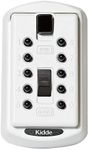 Kidde AccessPoint 001413 KeySafe Original Slimline Push Button Combination Permanent Key Lock Box, 2-Key, White