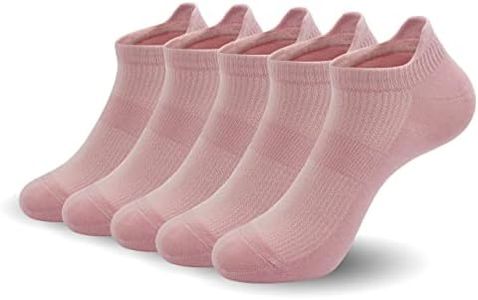 SERISIMPLE Women Ultra Thin Socks Viscose Bamboo Low Cut No Show Ventilating Low Ankle Anti Odor Arch Support Mesh Socks 5 Pairs (l, Pink)