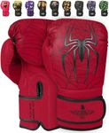 Exxact Sports Knockout Printed Youth Boxing Gloves for Kids (3-10 Years) with Padded Protection and Wrist Support, Durable Engineered Leather Kids Boxing Gloves for Boys and Girls (Spider, 6OZ)