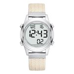 Hearkent Digital Talking Watch for Ladies with American Accent Voice LCD Big Numbers Watch for Visually impaired, Elderly or Blind People (Beige)