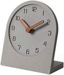 mooqs Wooden Silent Non-Ticking Battery Operated Decorative Small Mini Analog Modern Shelf Desk Table Mantel Clock (Gray)
