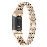 Replacement Straps Compatible with Fitbit Charge 4/Charge 3 Strap, TenCloud Metal Bands Bling Bling Rhinestone Wristbands for Women Bracelet for Charge 4/Charge 3 Fitness Tracker (Gold)