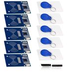 AZDelivery 5 x RFID Kit - MFRC522 Compatibel with RC522 RF IC Card Reader Sensor Module, RFID Chip Key Ring and S50 Card 13.56MHz, Compatible with Arduino and Raspberry Pi including E-Book!