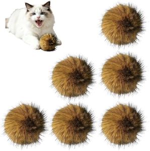 Faux Rabbit Fur Catnip Ball, Lightweight Interactive Chase Toy for Cats
